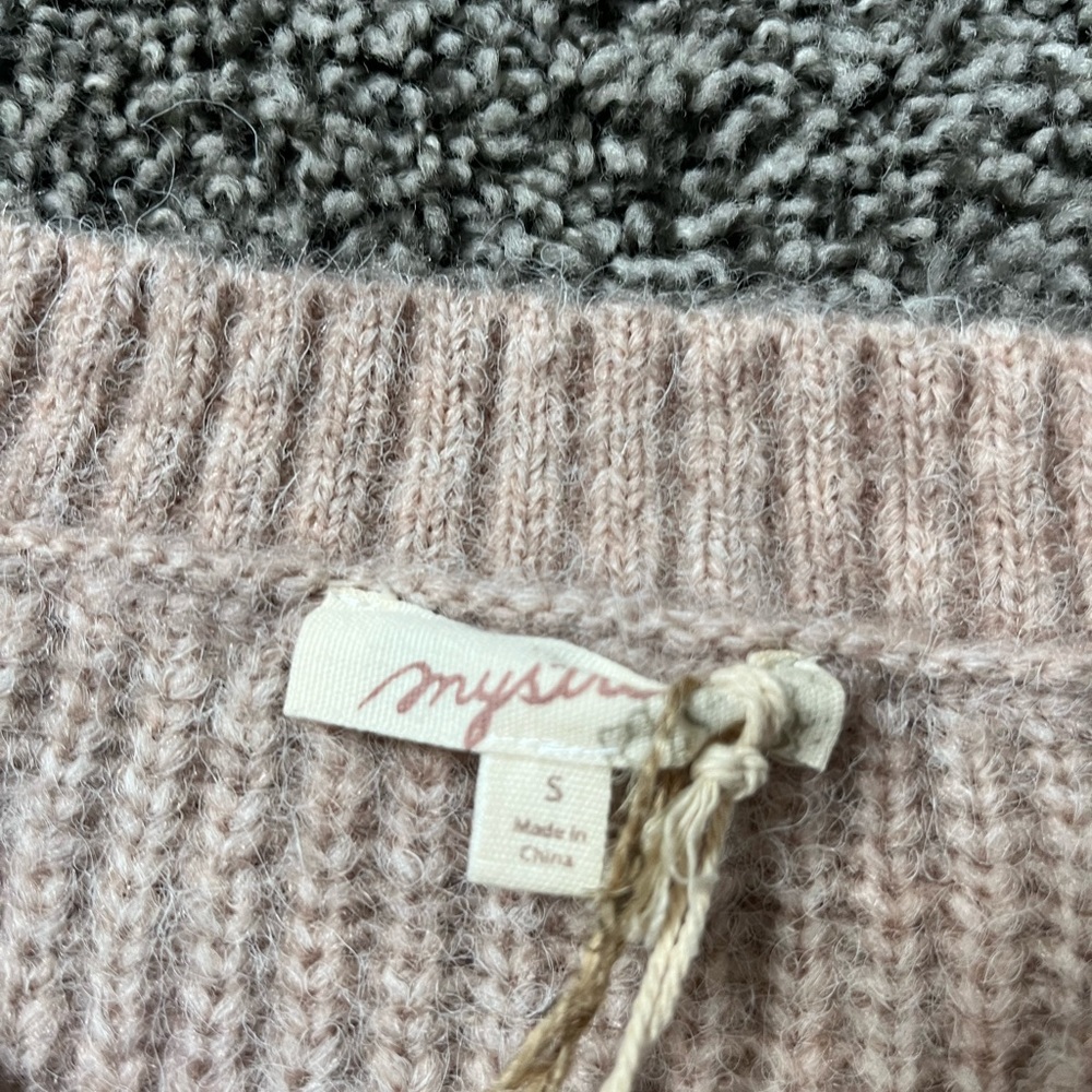Mystree Twist Sweater Dusty Rose Pink Women’s Size Small New With Tags - Picture 2 of 4